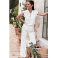 thumbnail image 7 of Stylish Sleeveless White Blouse with Embroidery and Ruffle Trim for Women | [ZhiHiMeRi] | (US 8-10)M, 7 of 7