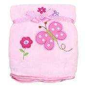 Spasilk 2 Ply Thick Plush Blanket, Pink Butterfly