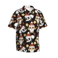 thumbnail image 3 of Xecao Cute Dog Panda print Hawaiian shirt - a stylish short-sleeve button-down for men, perfect for casual beach and tropical outings., 3 of 9