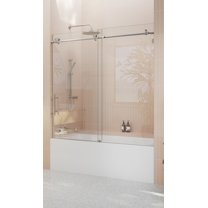 Eclipse 60 in. x 60 in. Fully Frameless Glass Bath Sliders