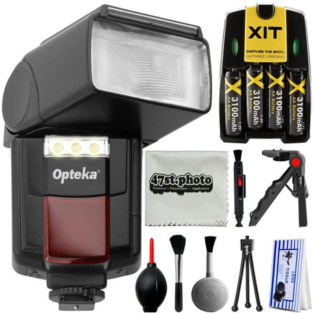 Digital Cameras Hot Shoe - Opteka Flash IF-800 Autofocus Speedlight with Built-In LED Video Light Kit for Canon, Nikon, Pentax, Sony, Panasonic, Olympus, Samsung, Fujifilm, Ricoh DSLR and Digital Cameras with Standard Hot Shoe
