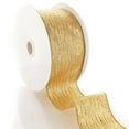 thumbnail image 2 of Ribbon Traditions Horizontal Glitter / Sequin Stripes Solid Wired Ribbon 2 1/2 Inch by 25 Yards - Gold, 2 of 5