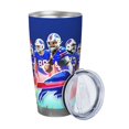 thumbnail image 2 of Taza térmica duradera de acero inoxidable 304 con tema del equipo de fútbol Bills con tapa y pajita Taza térmica de acero inoxidable de 20 oz Taza para automóvil Adecuada para bebidas frías y, 2 of 8
