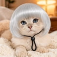 thumbnail image 5 of Pet Wig for Cats, Cute Colored Hairpiece for Christmas Photos, Holiday Parties, Cosplay & Birthday Dress-Up, Adjustable Wig for Small Pets (1PC, Gray), 5 of 8