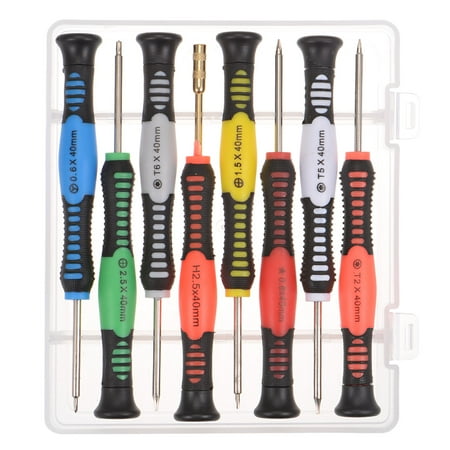 

Uxcell Precision Screwdriver Set of 8pcs Y Phillips Star Medium Board Torx Socket Head Swivel Lid TPR Handle