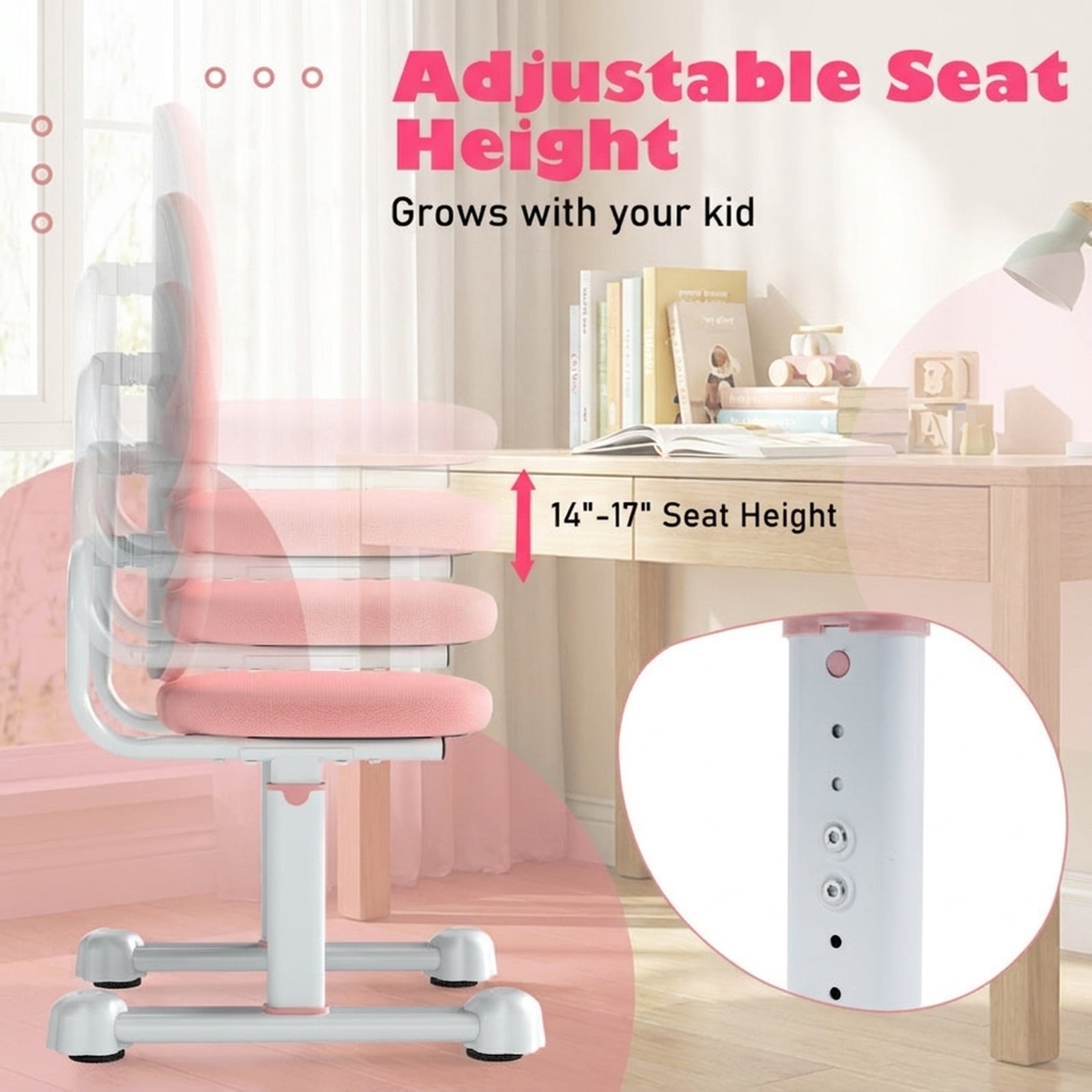 Furnibear Kids Chair Kids Desk Chair Children Study Chair with Double Back Support and Adjustable