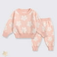thumbnail image 6 of Tfken Outfits Sets For Children Girls Crew Neck Long Sleeve Flower Print Sweater Culotte Newborn Infant Fashion Clothing Sets Pink Size 2-3 Years, 6 of 9