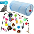 thumbnail image 1 of Semfri 21Pcs Cat Toys Kitten Toy Set Tunnel Interactive Cat Toys Folding Cat Tunnel Teasing Stick Cat Feather Fluffy Mouse Crinkle Balls For Kittens Bunnies Puppies, 1 of 8
