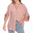 thumbnail image 2 of pstuiky Short Sleeve Workout Tops Casual V-Neck Solid Color Womens Blouses Comfy Loose Fit Comfortable Fashion Clothing Womens Blouses, 2 of 9