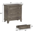 thumbnail image 2 of Commode à 3 Tiroirs pour Chambre, Commode en Bois Gris Commode de Chambre, Petites Commodes Rustiques Table de Nuit Armoire de Rangement en Bois pour Salon, 2 of 6