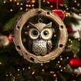 thumbnail image 4 of LanSuare Animal Ornaments for Christmas Tree, 3.14Inch 2D Flat Acrylic Little Animals Hanging Decoration Gift for Animal Lovers, (Owl), 4 of 6