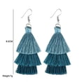 thumbnail image 6 of HOOUN 10pirs Colorful Three Layered Long Tassel Multilayer Vintage Dangle Earrings-Yellow2, 6 of 9