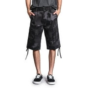 G-style USA Men's Belted Camo Cargo Shorts 9AP10 - BLACK CAMO - 38