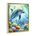 thumbnail image 4 of Stupell Industries Majestic Dolphin Underwater Nautical & Beach Painting Gold Floater Framed Canvas Art Print Wall Art, 17 x 21, 4 of 10
