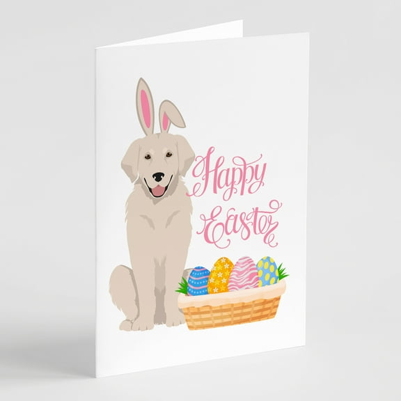 Cream Golden Retriever Easter Greeting Cards and Envelopes Pack of 8 7 in x 5 in