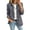 Dark Gray, variant on Stralyhd Jean Jackets for Women Ruffle Double Button V-Neck Top Long Sleeve Casual Denim Jacket Fall Winter Jean Coat White L