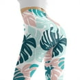 thumbnail image 6 of Jeiento Blue Palm Leaf High-waist Yoga Pants Running Sports Gym Full Length Leggings for Women Ladies Outfits for Women Girls Great Gift for Birthday, Size 3XL, 6 of 8