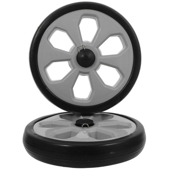 Hemoton  2 Pcs Stroller Replacement Wheels Foldable Cart for Groceries Elderly Black