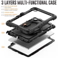thumbnail image 4 of SaniMore for Lenovo Tab M9 9" Tablet 2023 (Model TB-310FU) Back Case with 360° Rotating Kickstand Holder Screen Protector Tri-layer Heavy Duty Drop-resistant Shockproof Cover, Black, 4 of 11