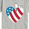 thumbnail image 3 of Peanuts - Snoopy On Flag Heart - Toddler & Youth Short Sleeve Graphic T-Shirt, 3 of 6