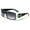 Blue, variant on CG Eyewear Rhinestone Studded Narrow Rectangular Fashion Sunglasses UV Protect, Black, Medium