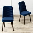 thumbnail image 4 of Pemberly Row 36"H Mid-Century Velvet Dining Chair in Navy Blue (Set of 2), 4 of 6