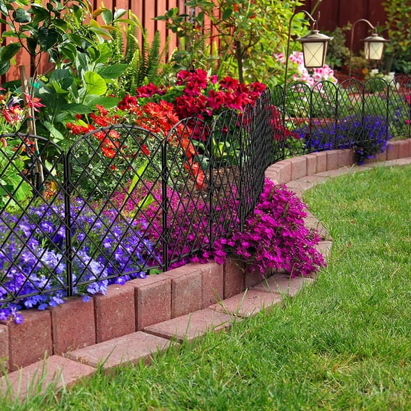10 Pack Decorative Garden Fence, 10ft x 24in Arched Animal Barrier, Rustproof Metal Wire Edging for Outdoor Yard