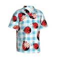 thumbnail image 2 of Disketp Hawaiian Shirts For Men,Flowers And Lady Bugs Print Mens Casual Short Sleeve Button Down Shirts Beach Shirt, 2 of 8