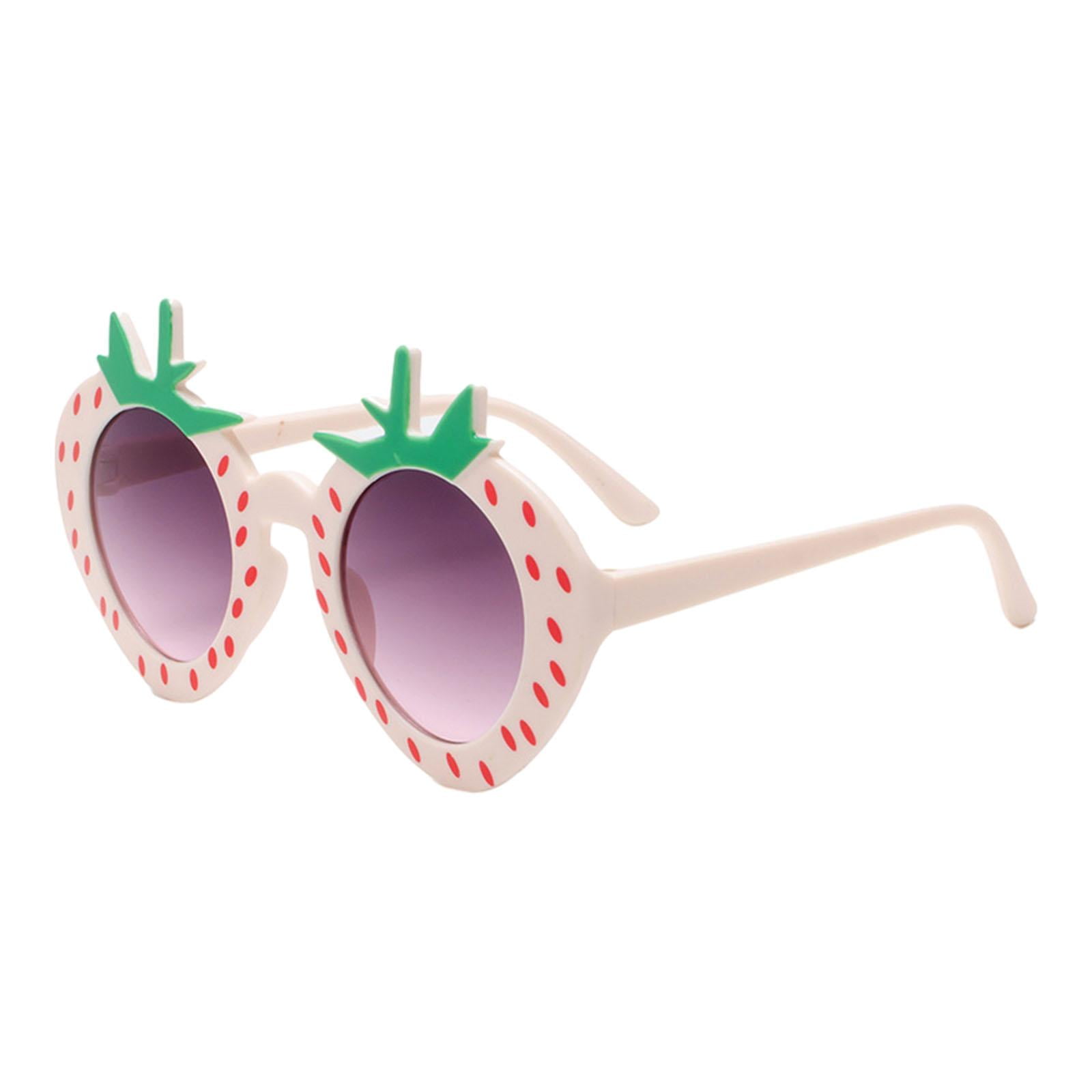 figatia Cute Beach Kids Sunglasses Outdoor Girls Sunglasses Sun Protection for Costume Beige White