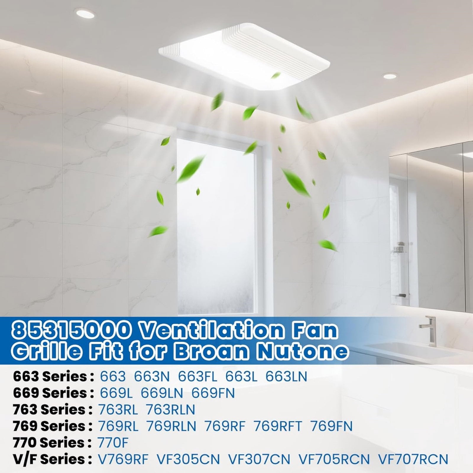 ARCADORA ABS Plastic Bathroom Fan Grille Lens OEM 85315000 For Broan Nutone 663N 669LN 763RL 769RF VF307CN Ventilation Cover