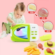 1 Set Children Simulation Microwave Oven Toy with Simulation Food Role Play Kitchen Classical Toys Set