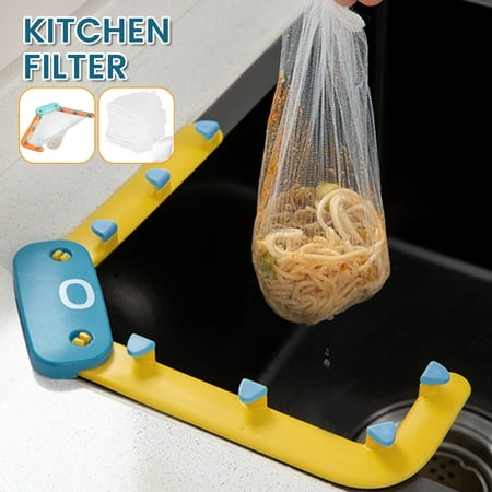 

Triangle Tri-Holder Filter Garbage Storage Rack Sink Basket Multipurpose Drain Rack for Kitchen Waste Leftovers Soup (Blue-Yellow)