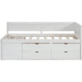 thumbnail image 4 of Twin Size Wood Daybed with 4 Storage Drawers and Storage Shelf, Solid Wood Bed Frame for Bedroom, No Box Spring Needed, 4 of 10