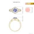 thumbnail image 5 of ANGARA Natural Tanzanite Split Shank Ring with Diamond Hexagon Halo in 14K Yellow Gold for Women (Size-6mm) | December Birthstone, Anniversary, Jewelry Gift for Women | Natural Tanzanite Ring, 5 of 9