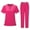 hot pink, variant on Scrubs for Women Set, Modern V Neck Scrub Top & Jogger Pant with 8 Pockets Professionals Soft Stretch Medical Nursing Uniforms Set (Navy)