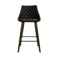 thumbnail image 2 of Armen Living Indoor Dalza Swivel Counter Stool in Mocha Finish with Brown Faux Leather, 2 of 7