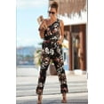 thumbnail image 3 of LASCANA Women's One Shoulder Floral Jumpsuit Bow, 3 of 6