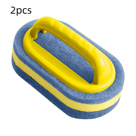 Kitchen Sponge Brush with Handle, 2-pack High-density Thickened Cleaning Sponge and Scrubber, Fast Foaming Non-scratch for Pots Pans Dishes, Ideal for Kitchen & Bathroom Multi-surface