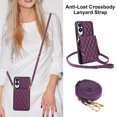 thumbnail image 3 of Crossbody Wallet Case for Samsung Galaxy S25 Edge, Purse Magnetic Clasp RFID Blocking Card Holder, Elegant PU Leather Flip Kickstand Shockproof Protective Cover for Samsung Galaxy S25 Edge, Darkpurple, 3 of 8