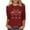 Wine, variant on Women's Christmas Clothes Sparkly Tops Rhinestones Studded Trendy Crew Neck 3/4 Sleeve Tee Shirt Casual Tshirts (XL, Black)