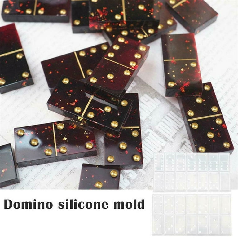 2PCS Resin Molds Domino, Dot Dominoes Mold Reusable Domino Resin