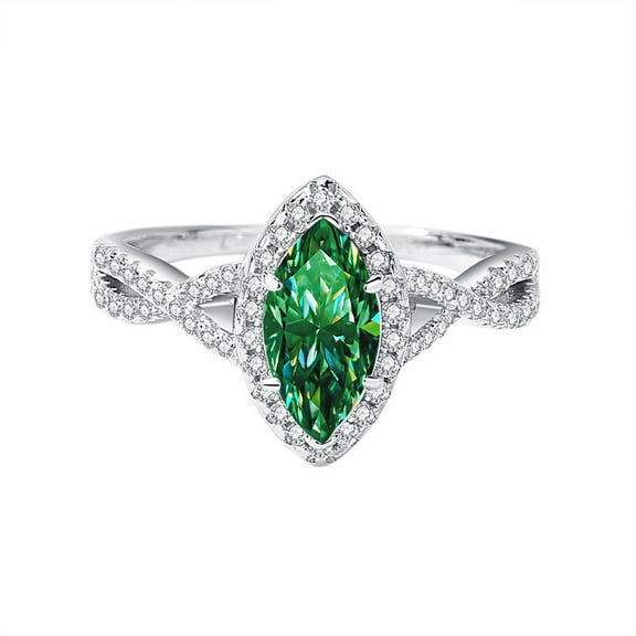 Marquise Cut Moissanite Ring for Women 1 Carat Diamond Engagement Rings 925 Sterling Silver Moissanite Ring Womens Anniversary Rings Diamond Wedding Promise Rings Diamond Eternity Rings