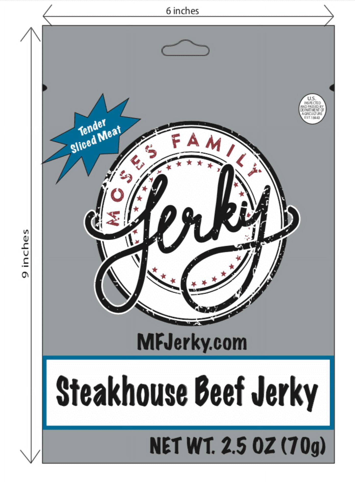 Moses Family Beef Jerky, Sample Pack, 2.5 Ounce (Pack of 7), Bulk Pack, Original, Teriyaki, Spicy, Sweet and Spicy, Old Bay, Steakhouse, BBQ