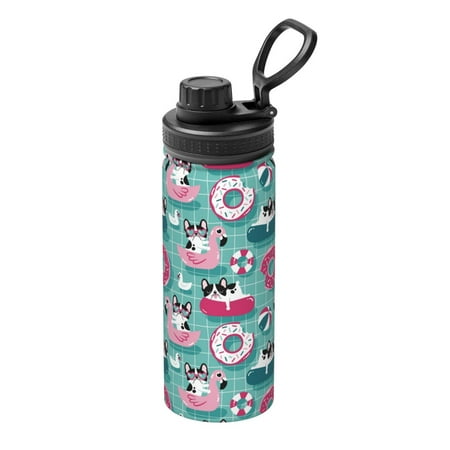 

Gaeub Swimming Bulldog Print Stainless Steel Water Bottle 18oz Sports Insulated Kettle for Women Men Suitable as a Gift