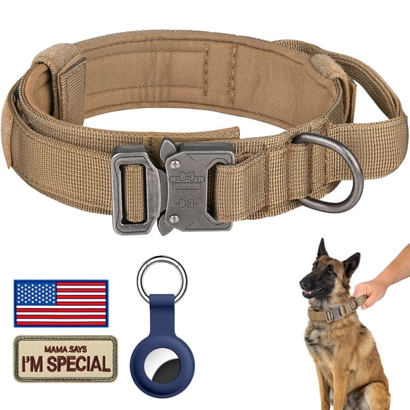 Collar táctico para perros DAGANXI, ajustable, de nailon, para tamaño mediano/grande