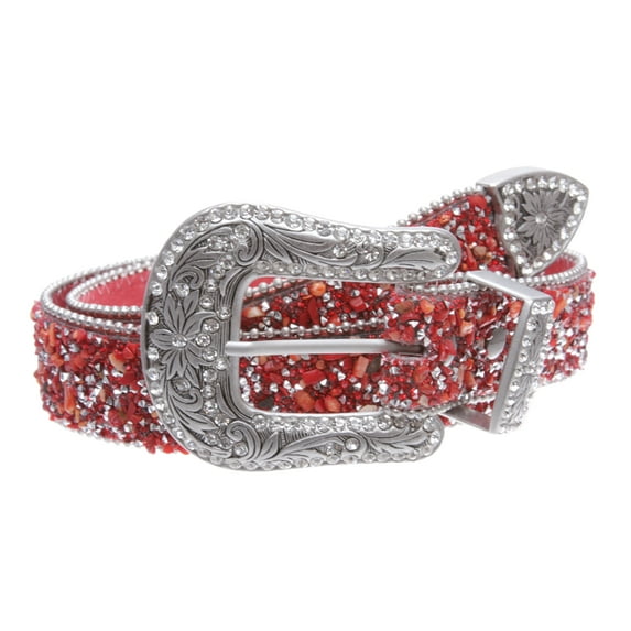 Western Cowboy Rhinestone Bling Mesh Stone Belt - Multi Color Options