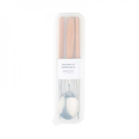 

Chopsticks Spoon Set Wooden Handle Stainless Steel Spoon Chopsticks Travel Portable Tableware Set Japanese Style Norbi