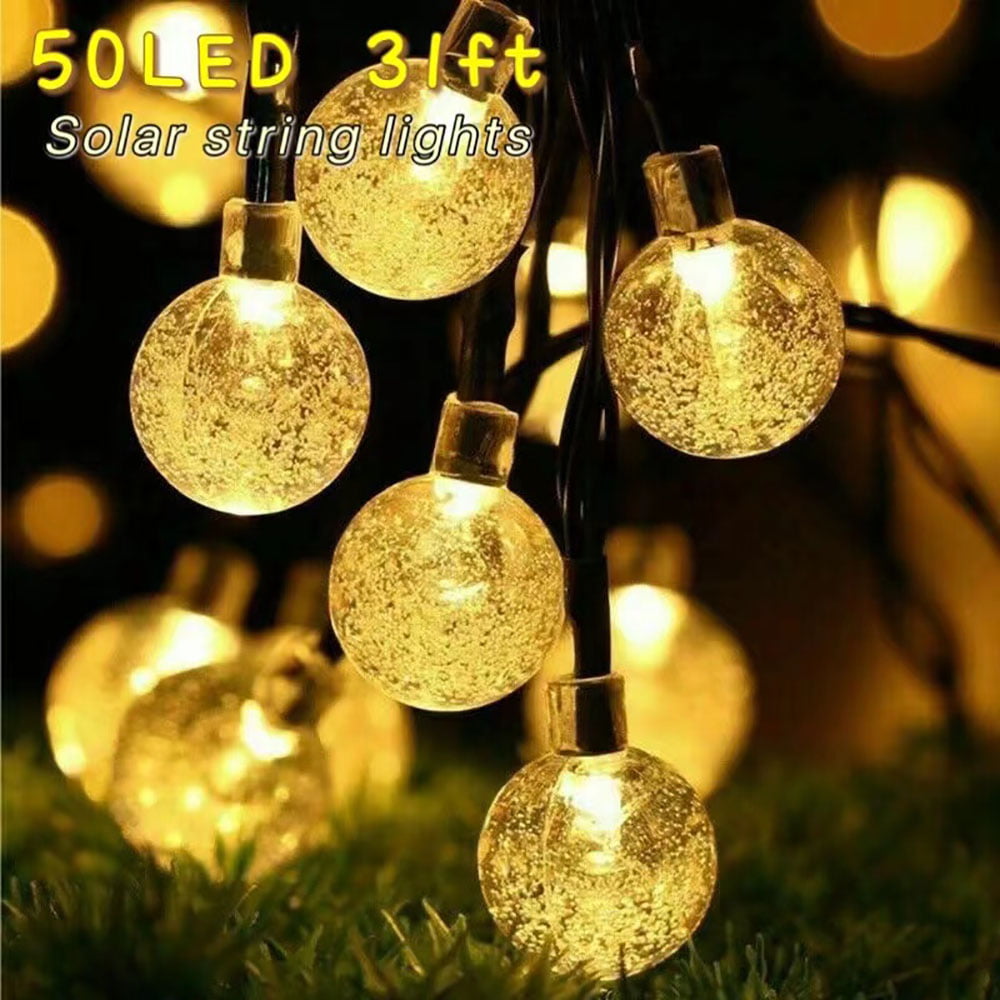 5-10M 20-50LED Solar Garden String Fairy Lights Wedding Party Ball Bulbs Lamp US 