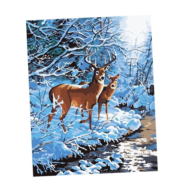 Pintura de bricolaje por números de sin mco pintura de bricolaje por números pa adultos y Alce BLESIY Cuadro de pintura al óleo