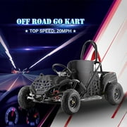 Electric Go Kart, 48V Powered Ride On Car with Steel Tubular Frame, Seat Belt, 13 inch All-Terrain Tires for Teens(BLACK)